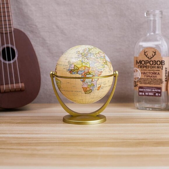 Mini Antique Globe 4-inch / 10 cm - Swivels in All Directions Educational, Decor - Picture 3 of 9